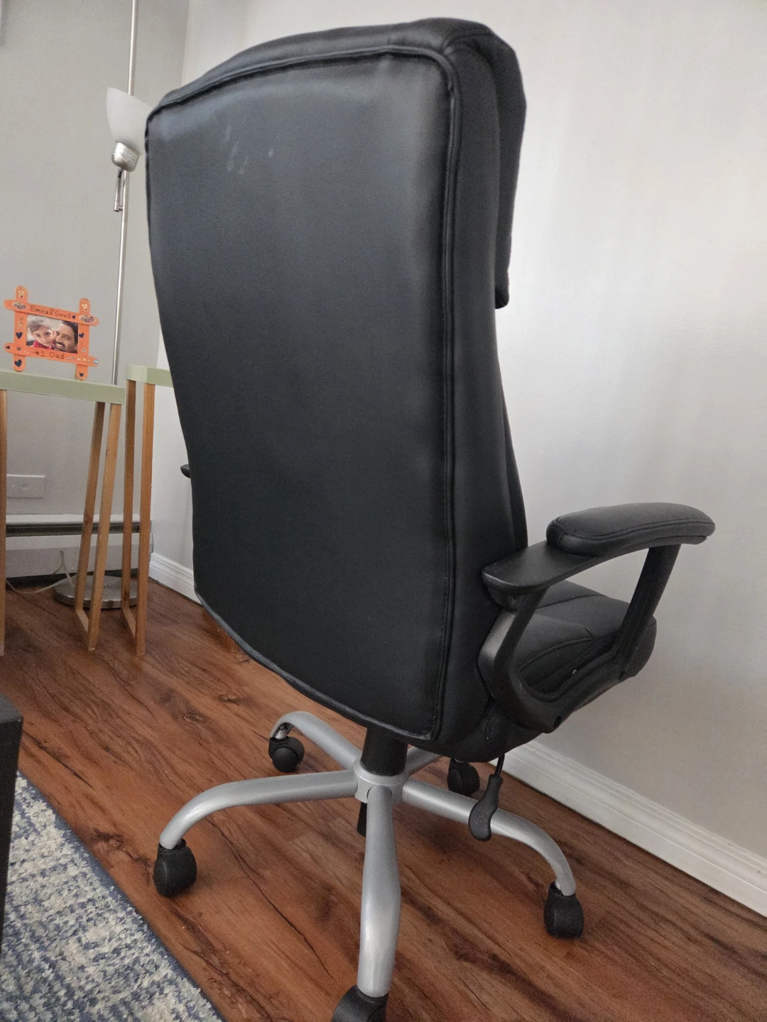 Black Faux Leather Office Chair - photo 3