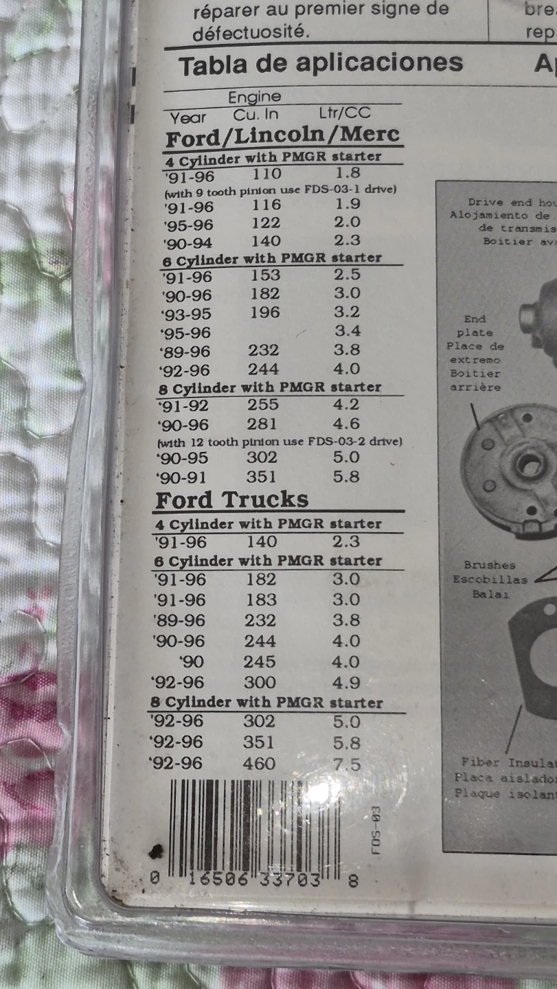 Victory Lap Starter Repair Kit FDS-03 for Ford PMGR - photo 3