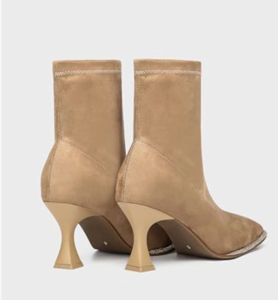 Newbella Minimalist Faux Suede Square Toe Ankle Boot - photo 3