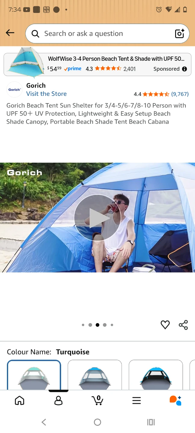 Gorich Portable Beach Tent Sun Shelter - photo 2