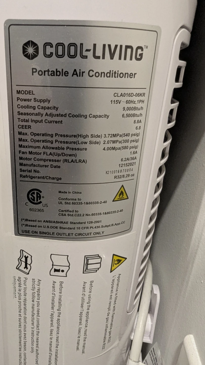COOL-LIVING Portable Air Conditioner - photo 3