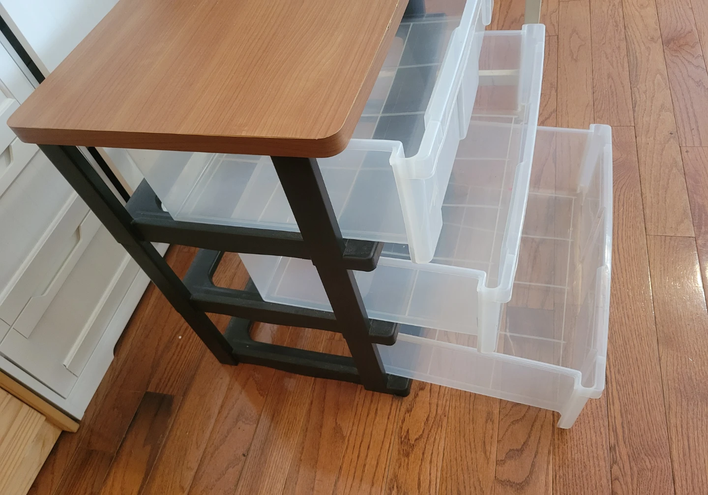 3-Drawer Storage Unit with Wood Top - photo 2