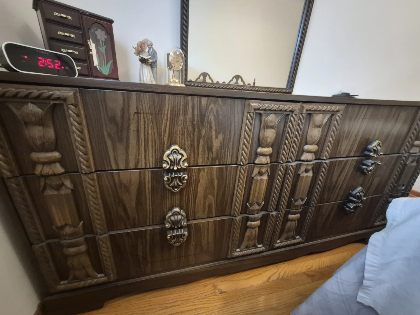 Dark Wood Dresser with Mirror - photo 2