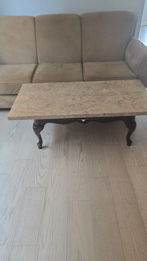 Marble top end table, 3 seats sofa and love seat - photo 2
