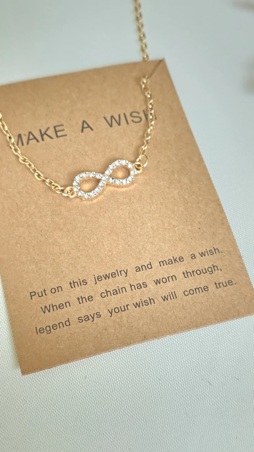 Gold-tone Infinity Necklace with Rhinestones - photo 2