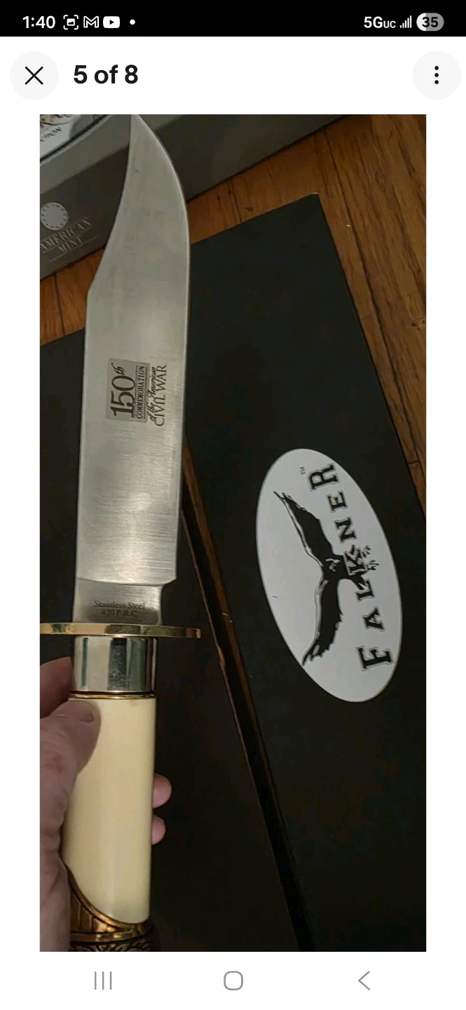 Falkner "Generals of the Confederacy" Robert E. Lee Bowie Knife - photo 5