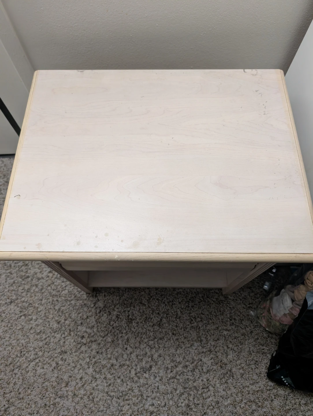 Light Wood Nightstand with Drawer and Shelf - photo 2