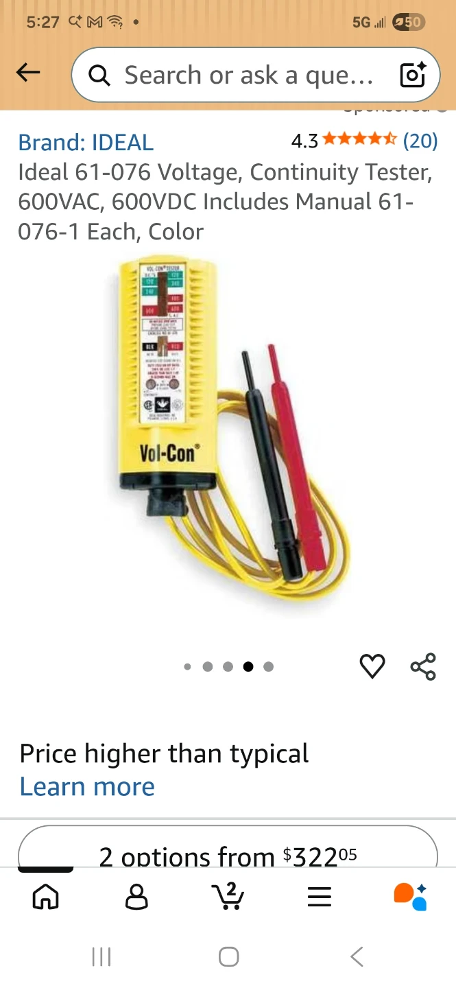 Vol-Con Tester Voltage Continuity Tester 600VAC 600VDC - photo 2