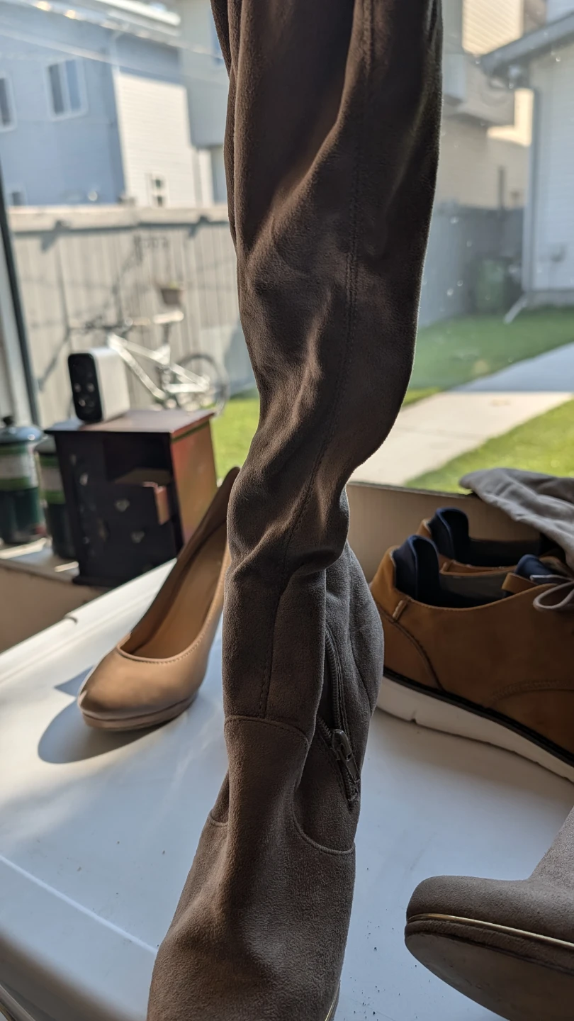 Taupe Suede Over-the-Knee Boots - photo 2
