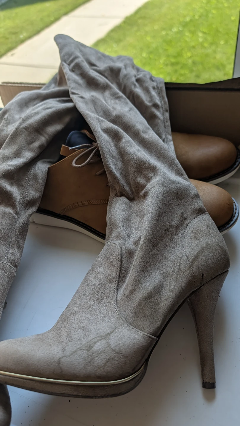 Taupe Suede Over-the-Knee Boots - photo 3