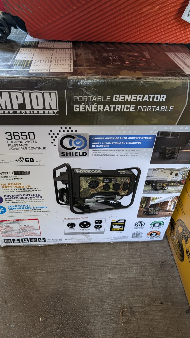 Champion 3650 Running Watts Portable Generator