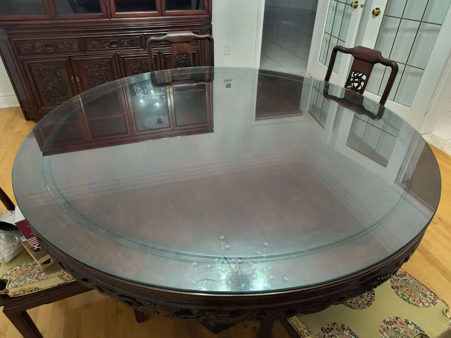 Carved wood dining table for sale