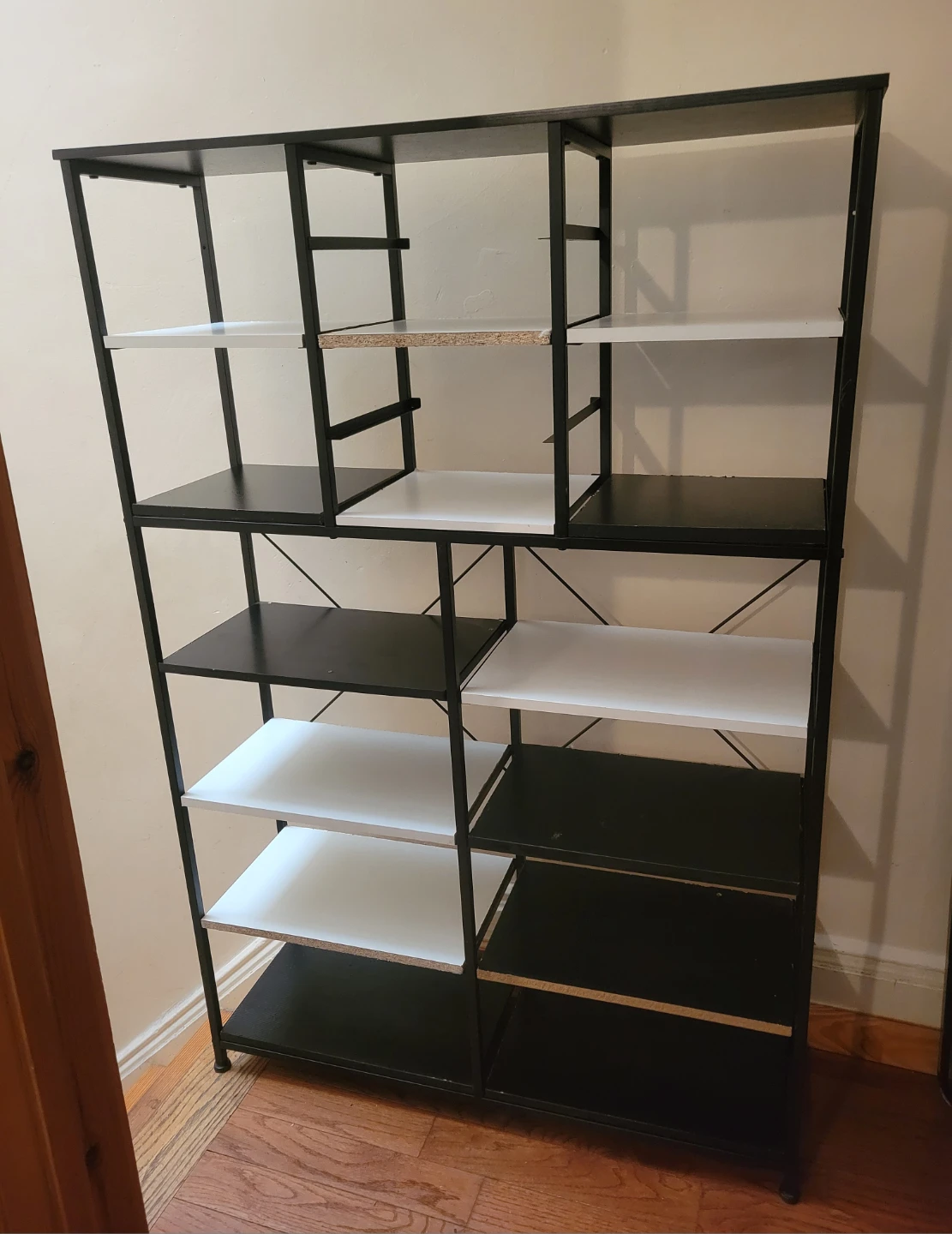 Large Black and White Shelf Unit