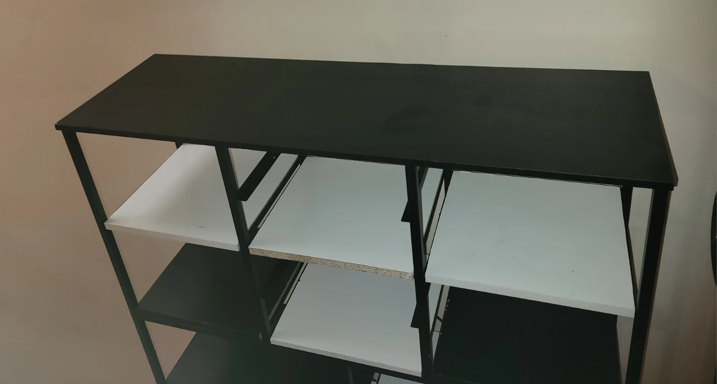 Large Black and White Shelf Unit - photo 2