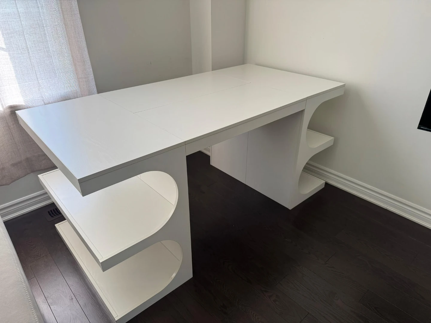 White Desk with Storage Shelves
