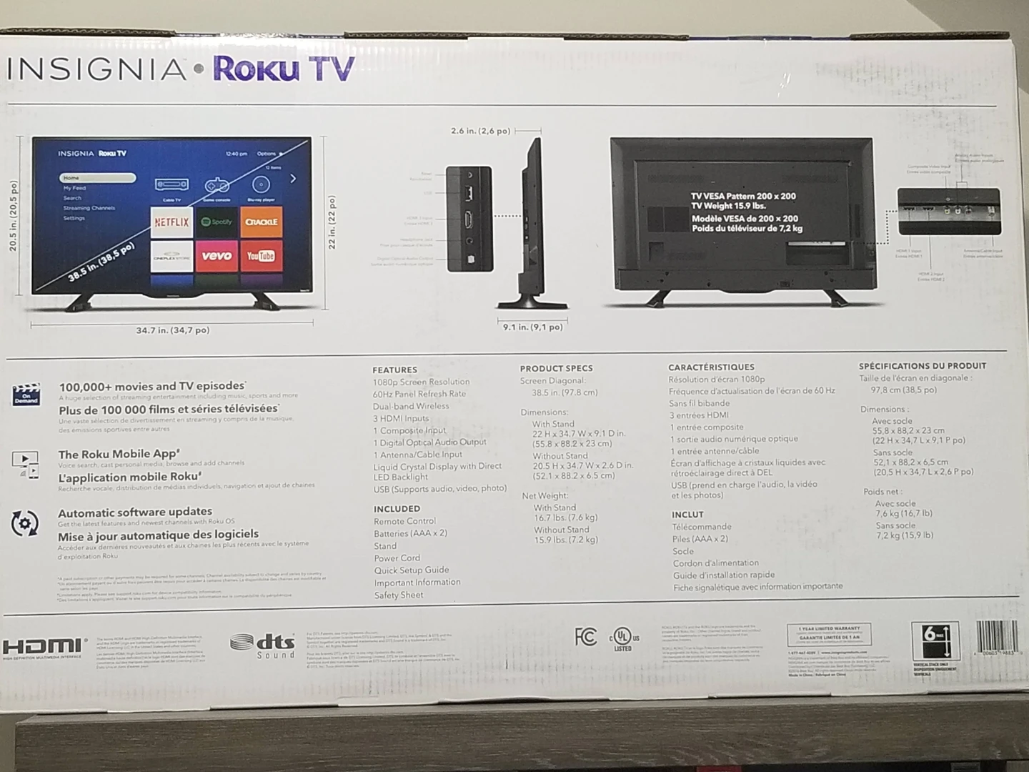 Insignia 39" LED Roku TV 1080p - photo 4