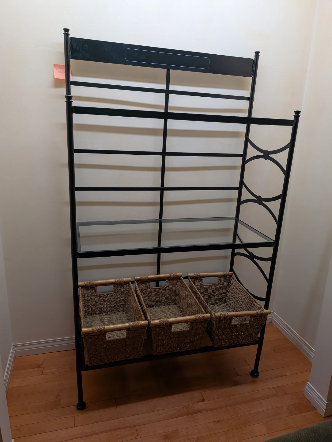 Metal frame glass stand alone shelf - photo 2