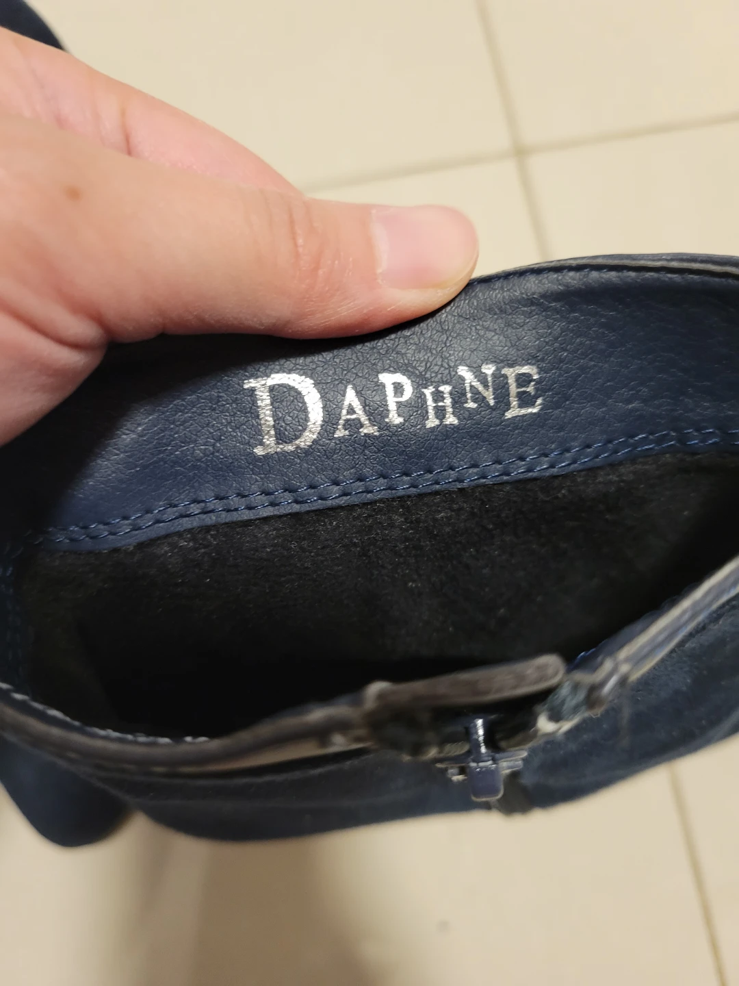 Daphne Navy Wedge Ankle Boots - photo 2