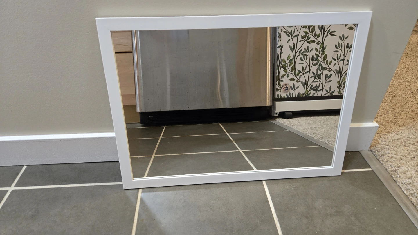 White Framed Mirror - photo 3