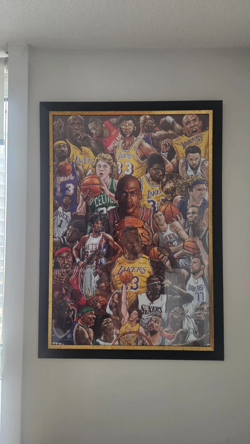 Framed Basketball Legends Poster 38x28