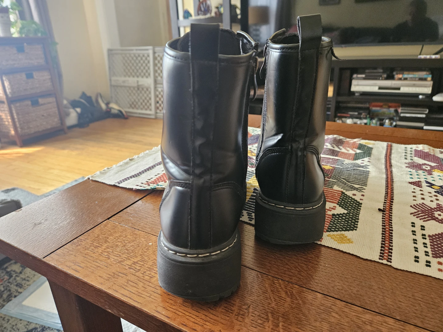 Black Platform Combat Boots - photo 3