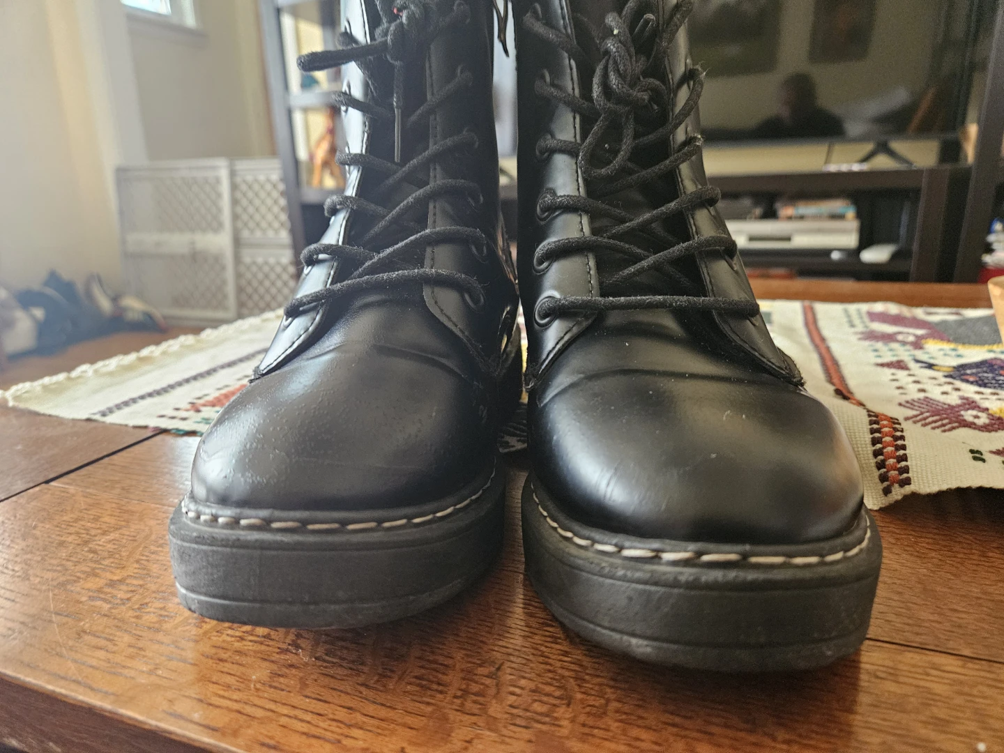 Black Platform Combat Boots - photo 5