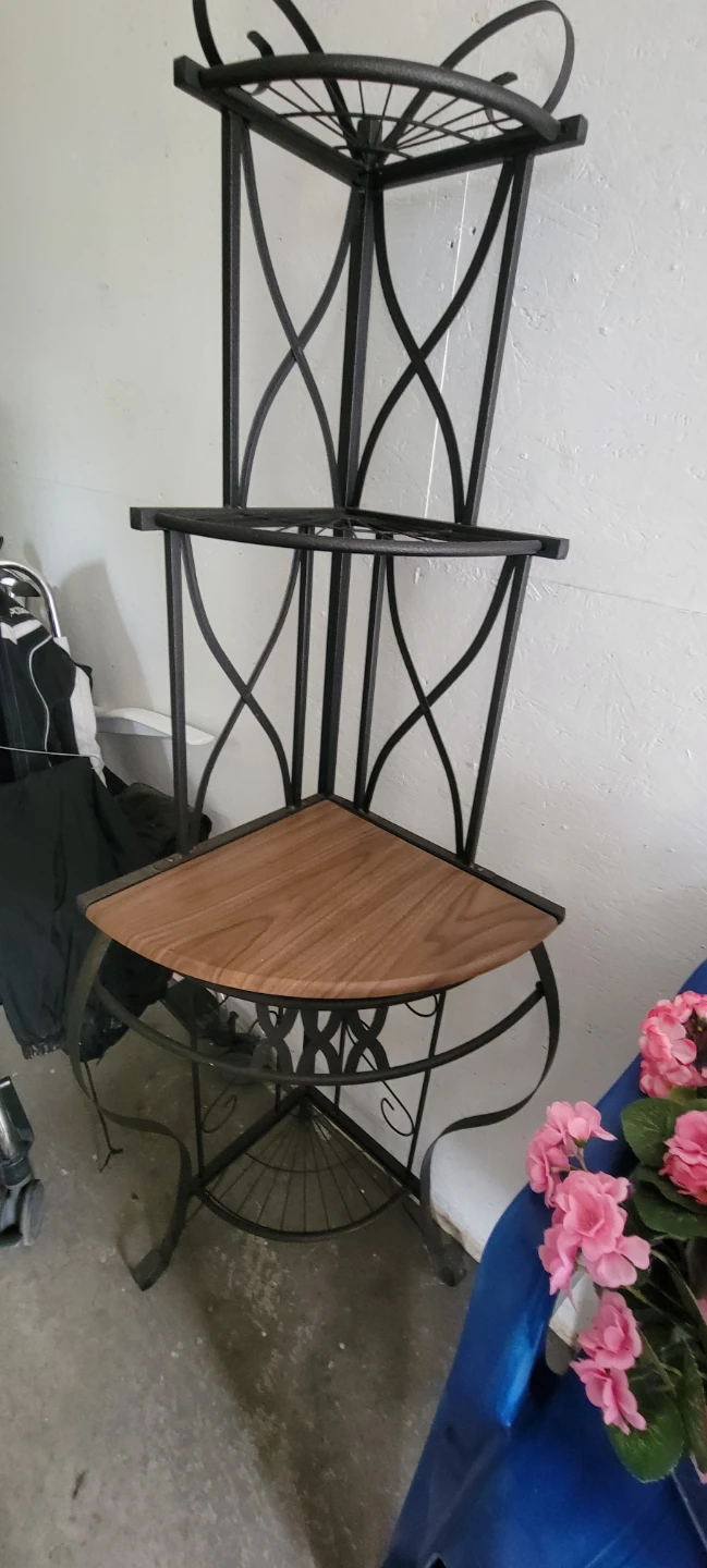 Black Metal Corner Shelf Unit