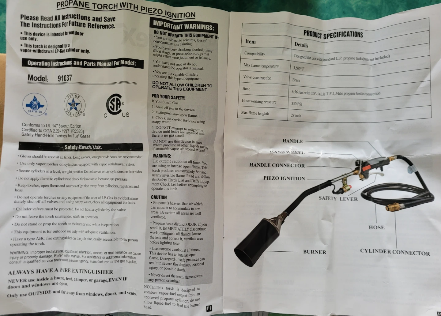 Bravex Performance Propane Torch with Piezo Ignition - photo 3
