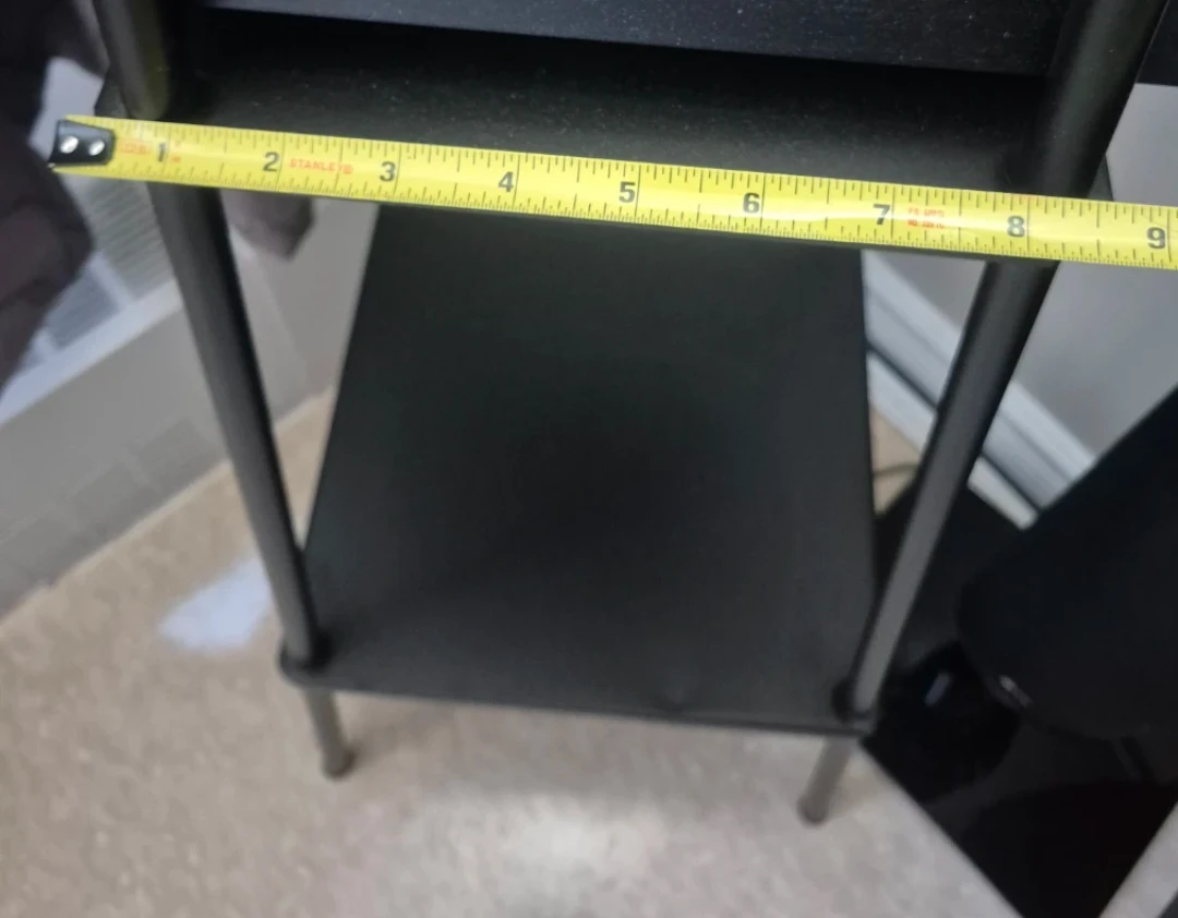 Tall black floor lamp with shelves - photo 5