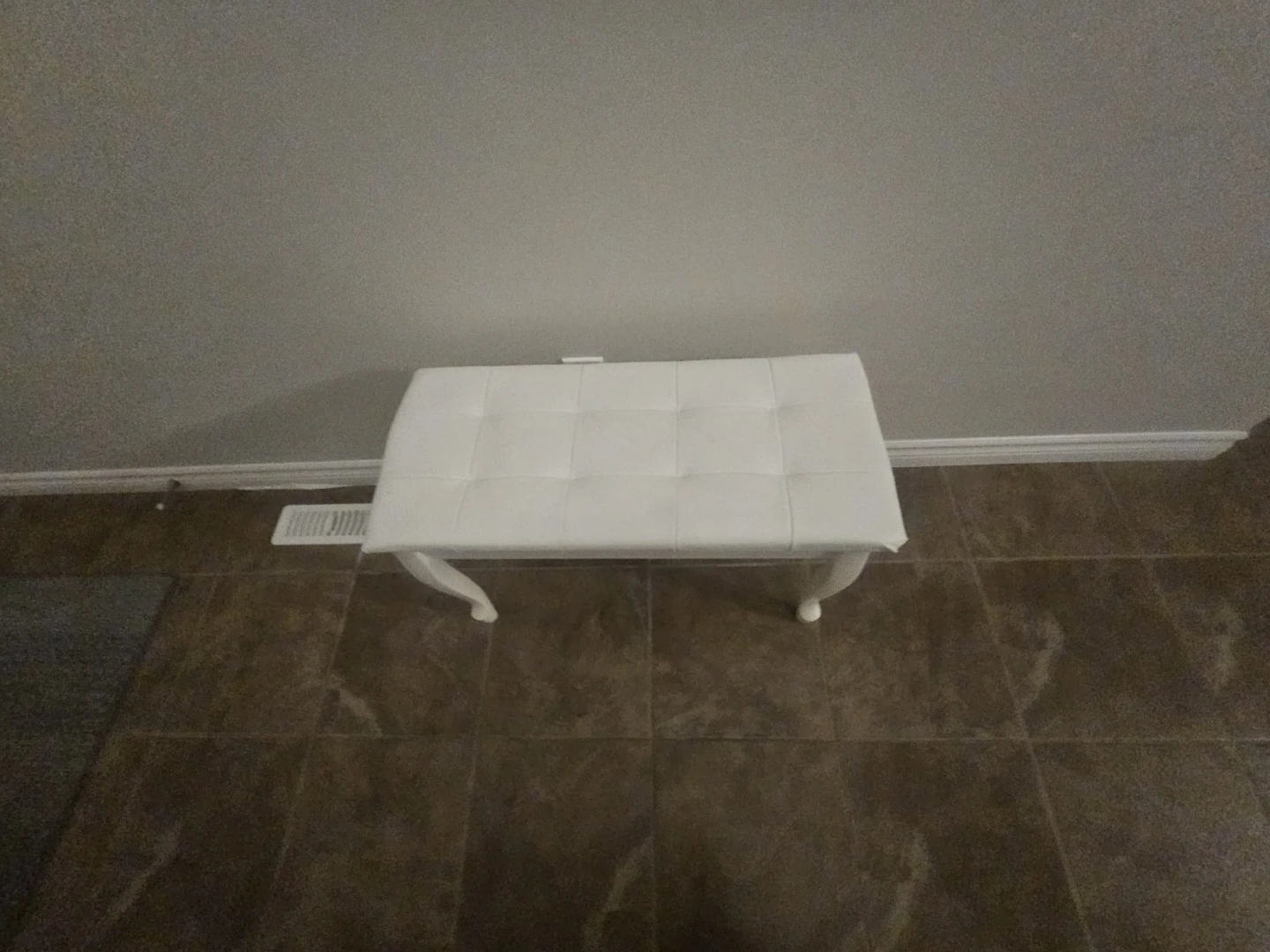 White Tufted / padded Piano Bench