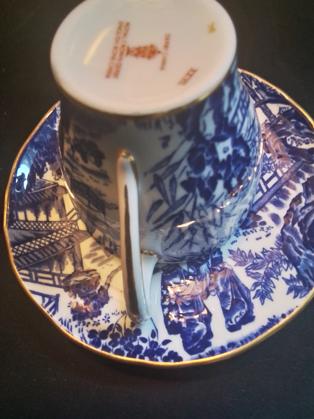 Vintage Royal Crown Derby Blue Mikado After-Dinner Demitasse Set - photo 5
