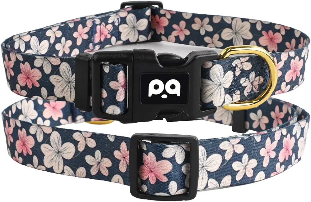 Dog Collar - Floral Pattern - Size S - photo 3