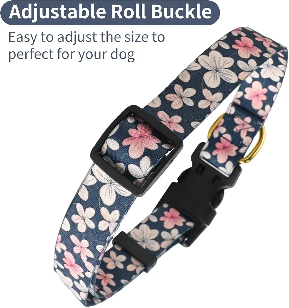 Dog Collar - Floral Pattern - Size S - photo 5