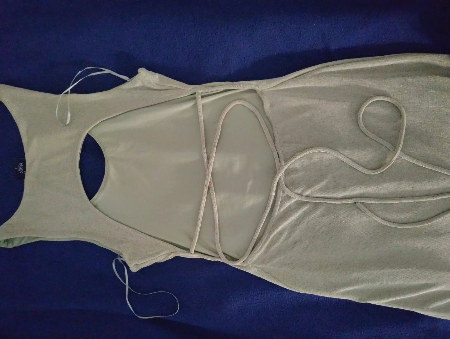 Light Green Bodycon Dress with Lace-Up Back - photo 2