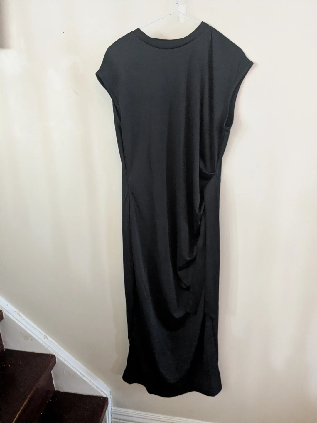 Black Ruched Midi Dress