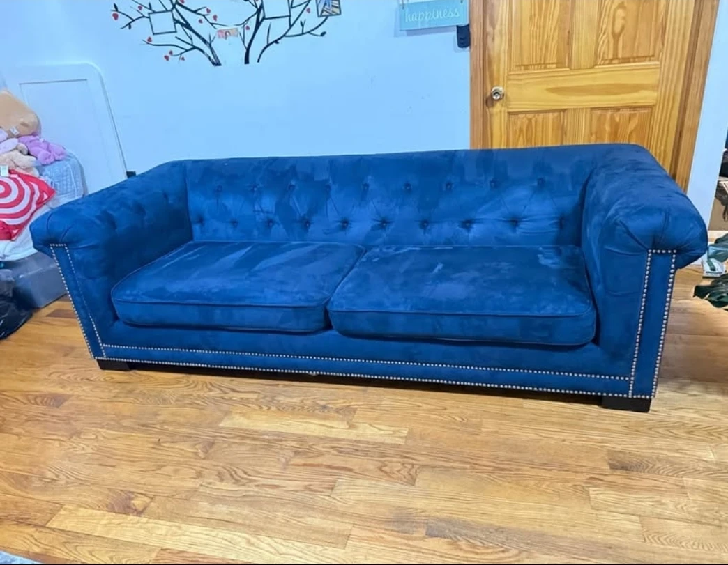 Blue Tufted Chesterfield Sofa - photo 2
