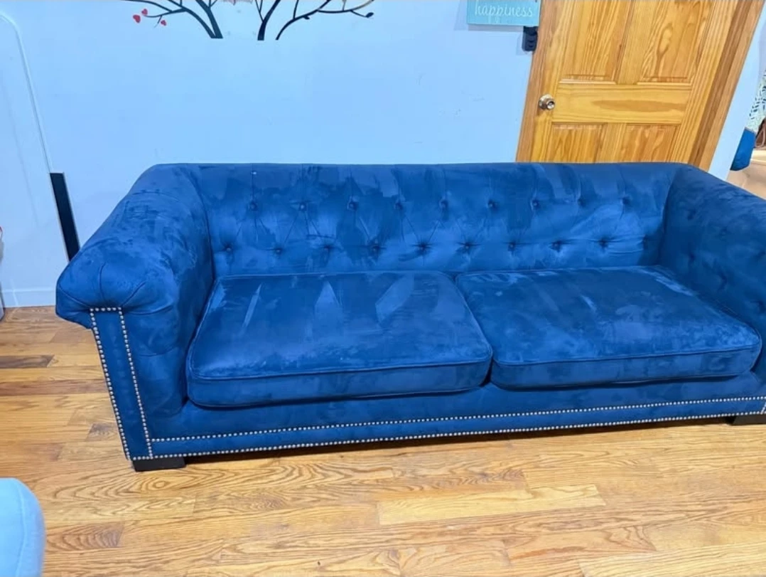 Blue Tufted Chesterfield Sofa - photo 3