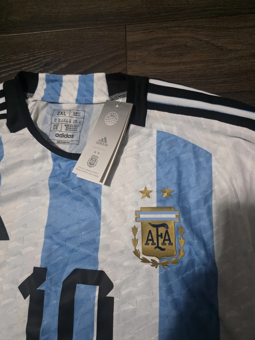 Adidas Argentina AFA 2 star Messi 10 Soccer Jersey - photo 3