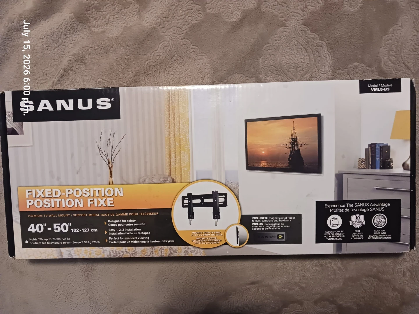 Sanus Fixed-Position TV Wall Mount 40"-50"