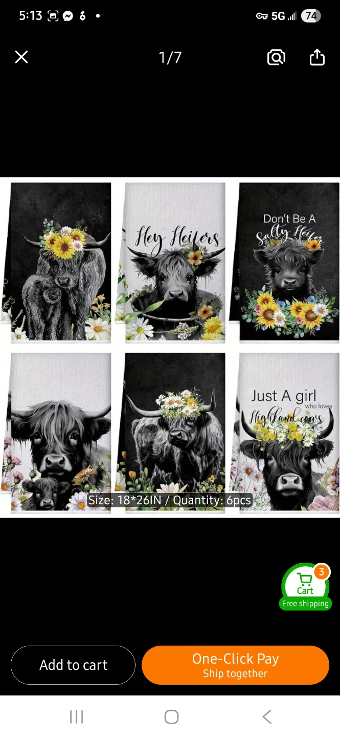 NEW Highland Cow Kitchen Towels