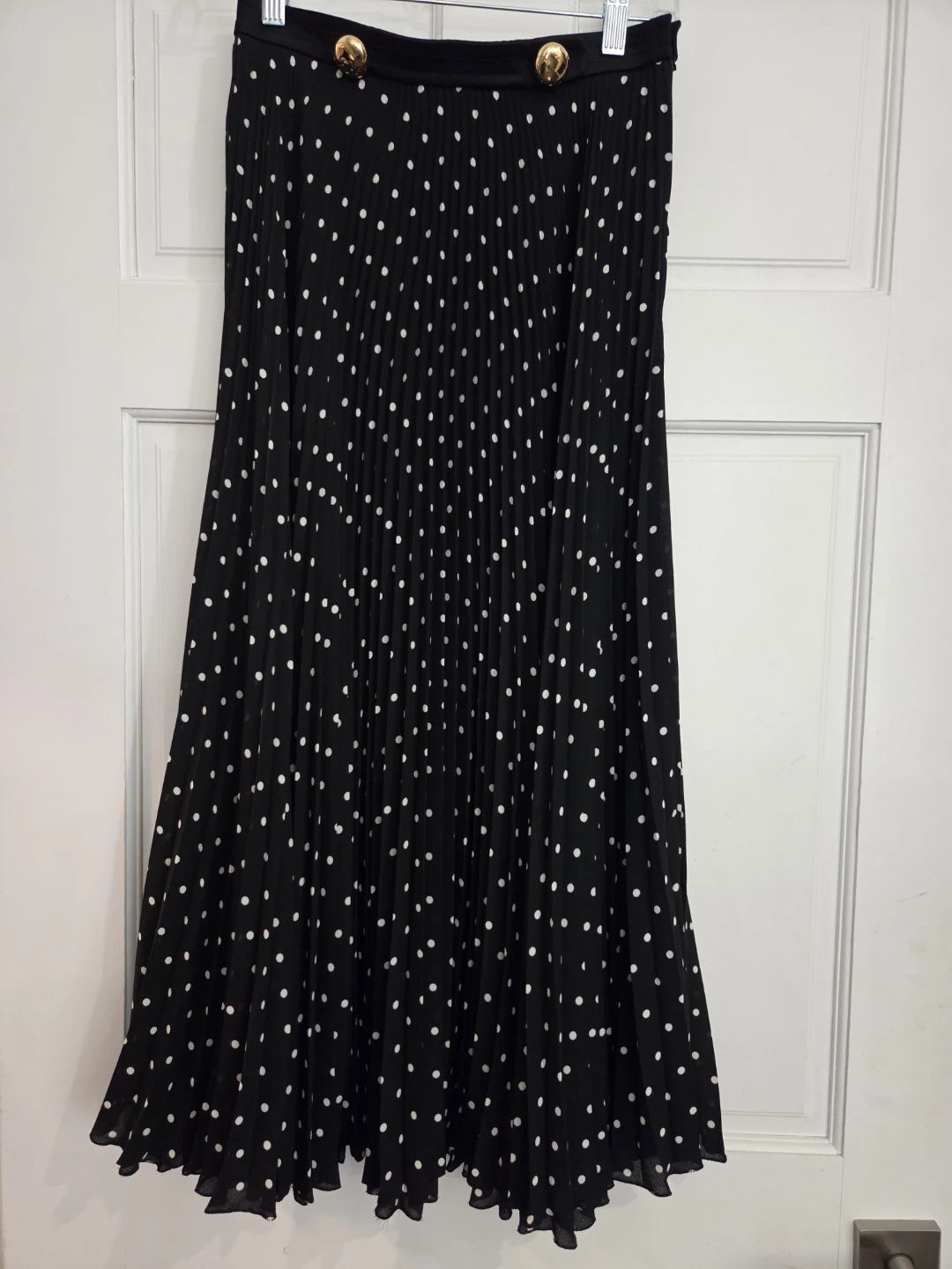 Prada pleated black and white maxi skirt