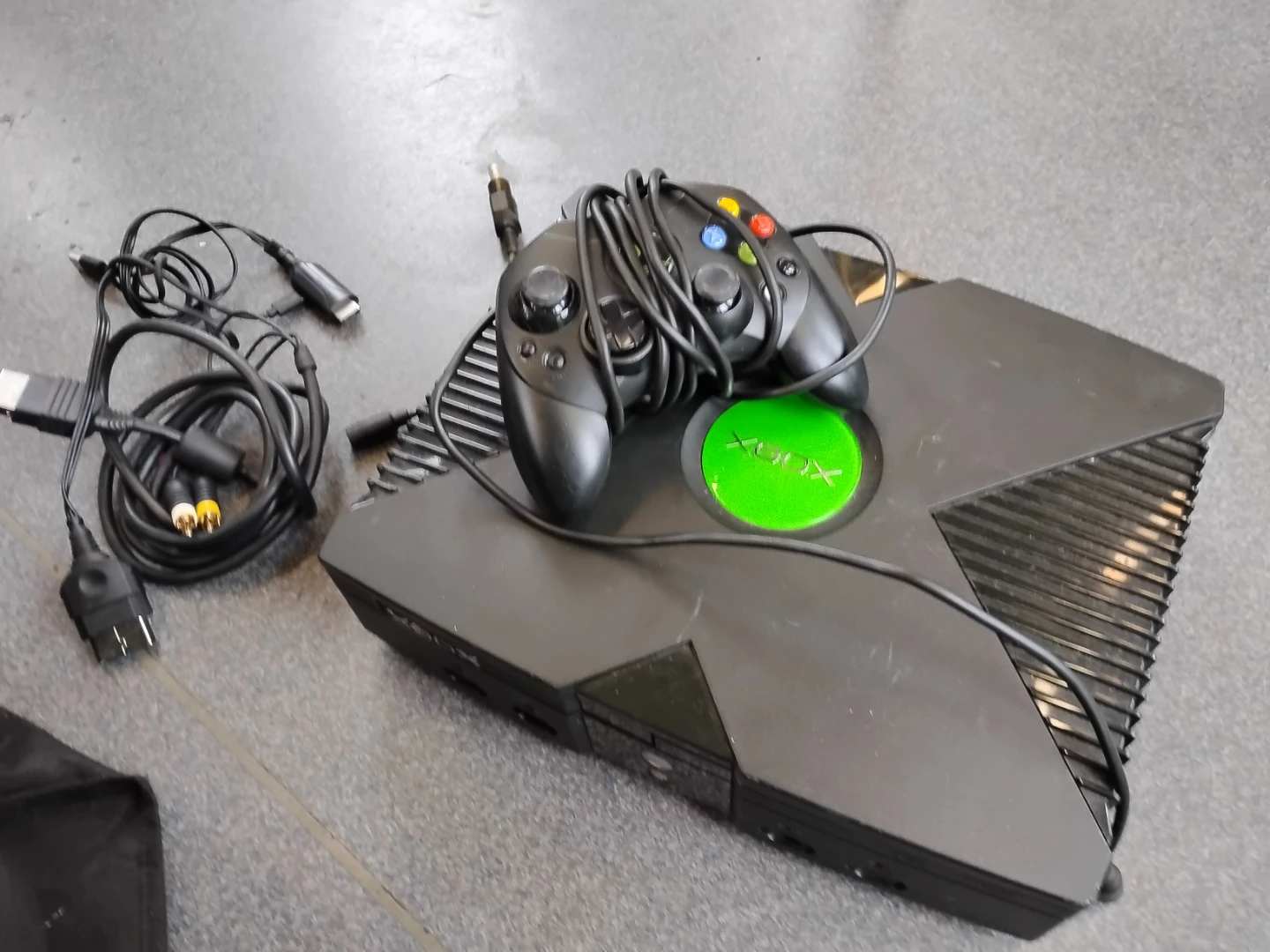 Original Xbox Console with Controller and Cables