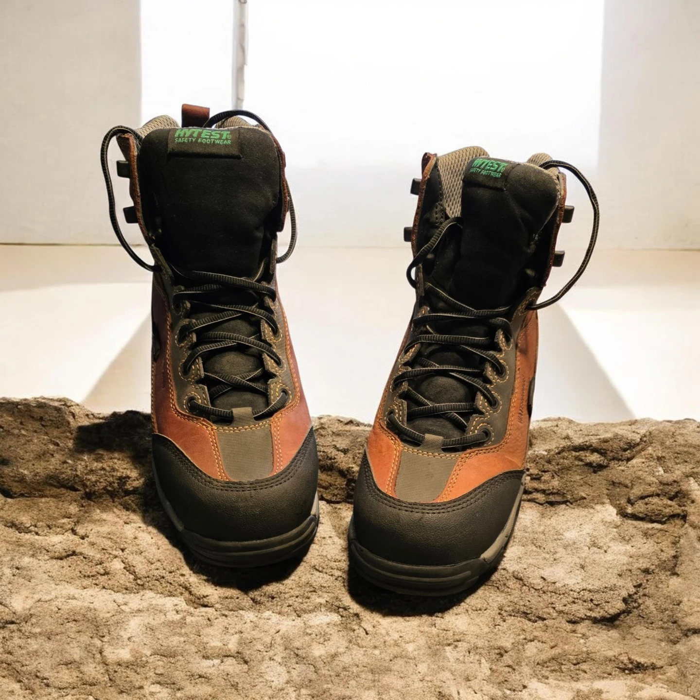 HYTEST Men's 8.5 M Brown Safety Work Boots