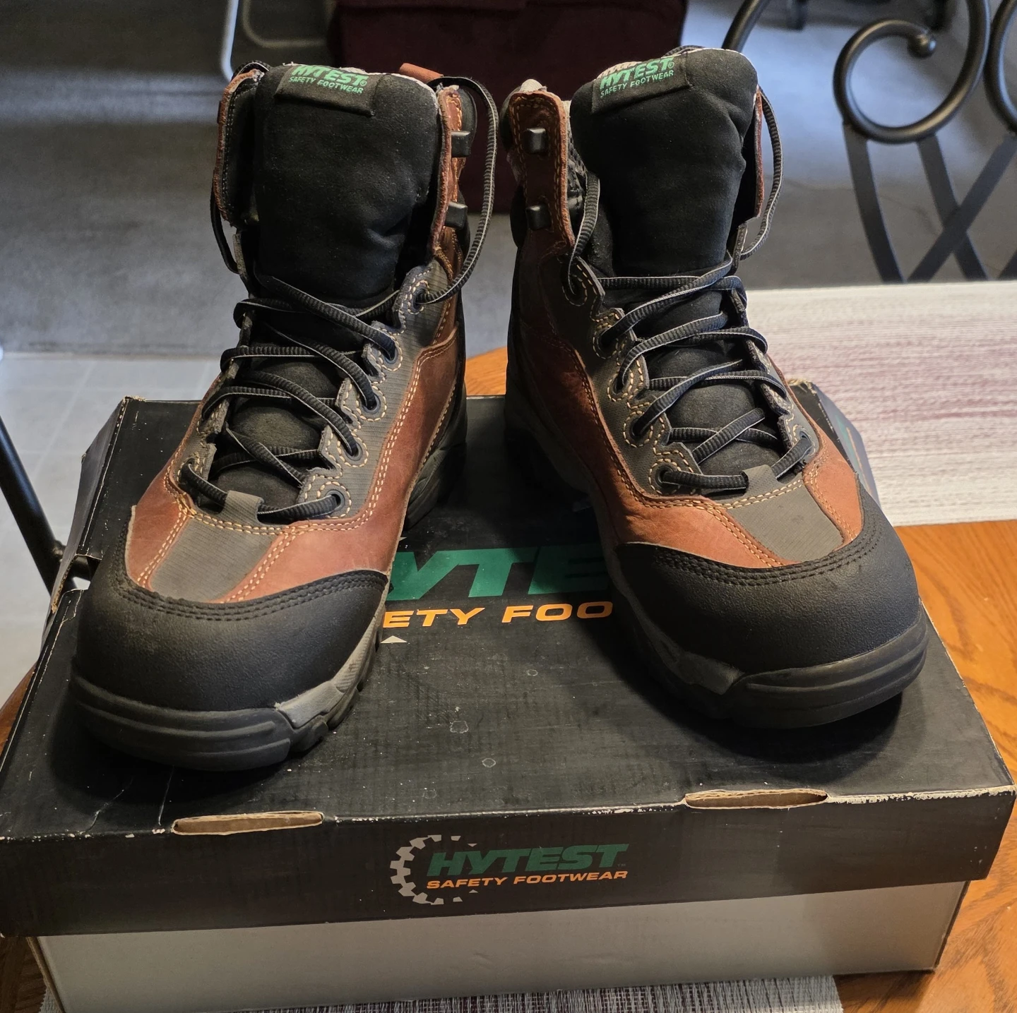 HYTEST Men's 8.5 M Brown Safety Work Boots - photo 2