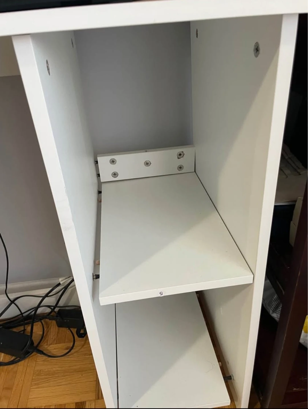 White Compact Desk with Shelving - photo 3