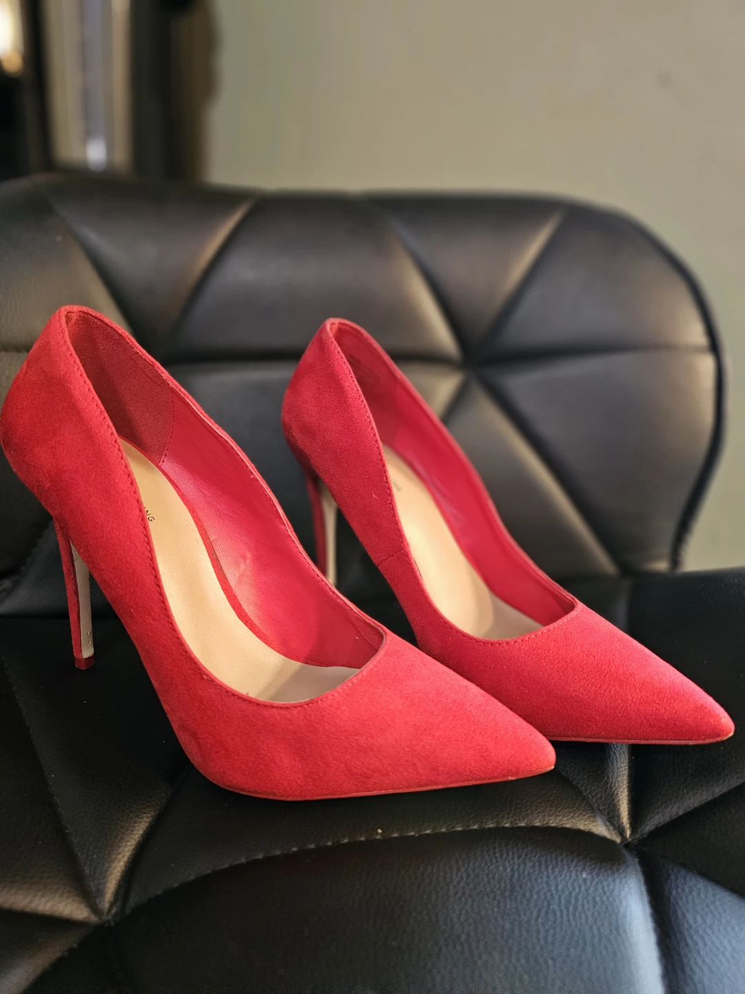 Women's Red Suede High Heels