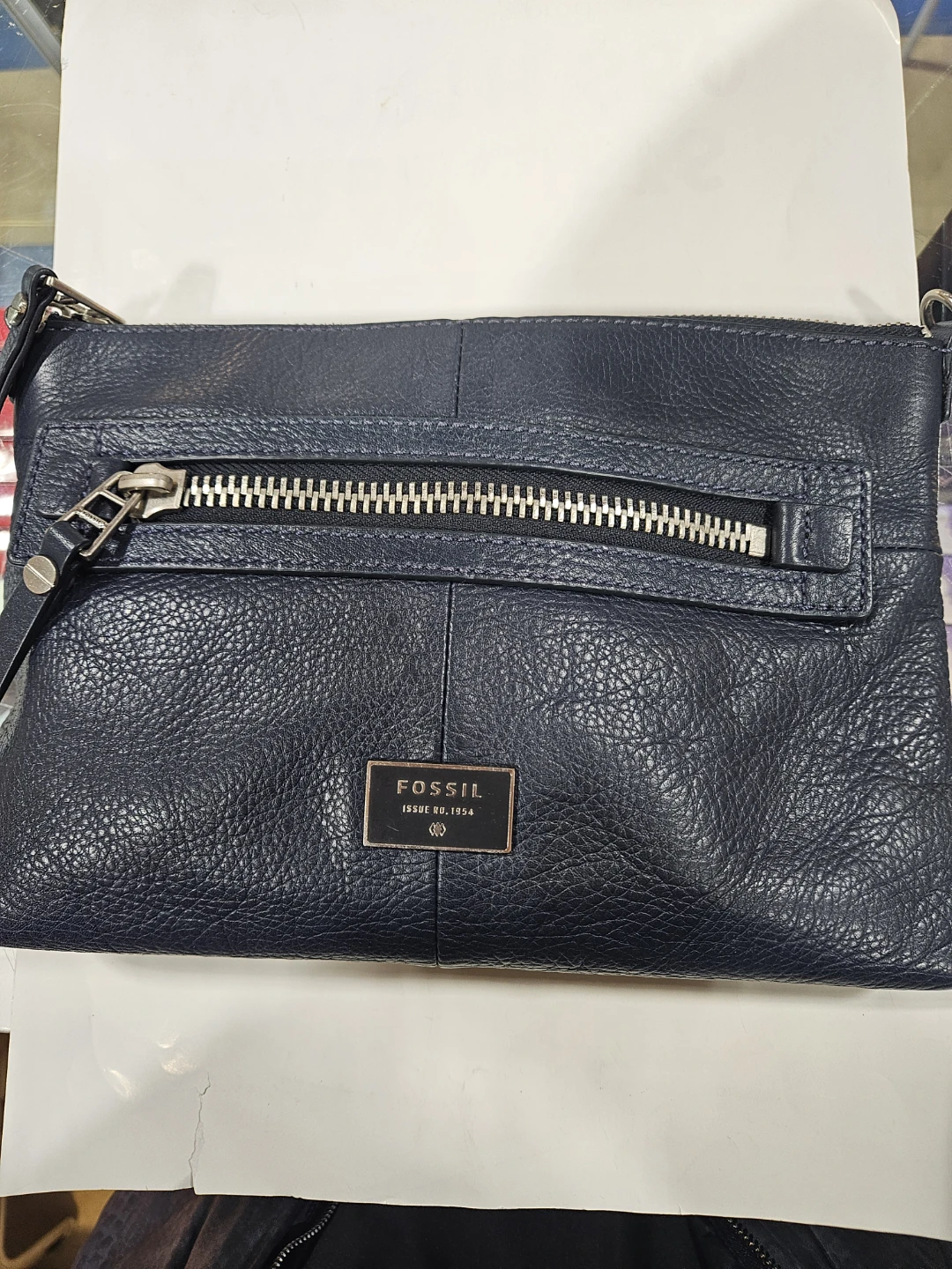 Fossil Blue Leather Clutch/Crossbody Bag - photo 2