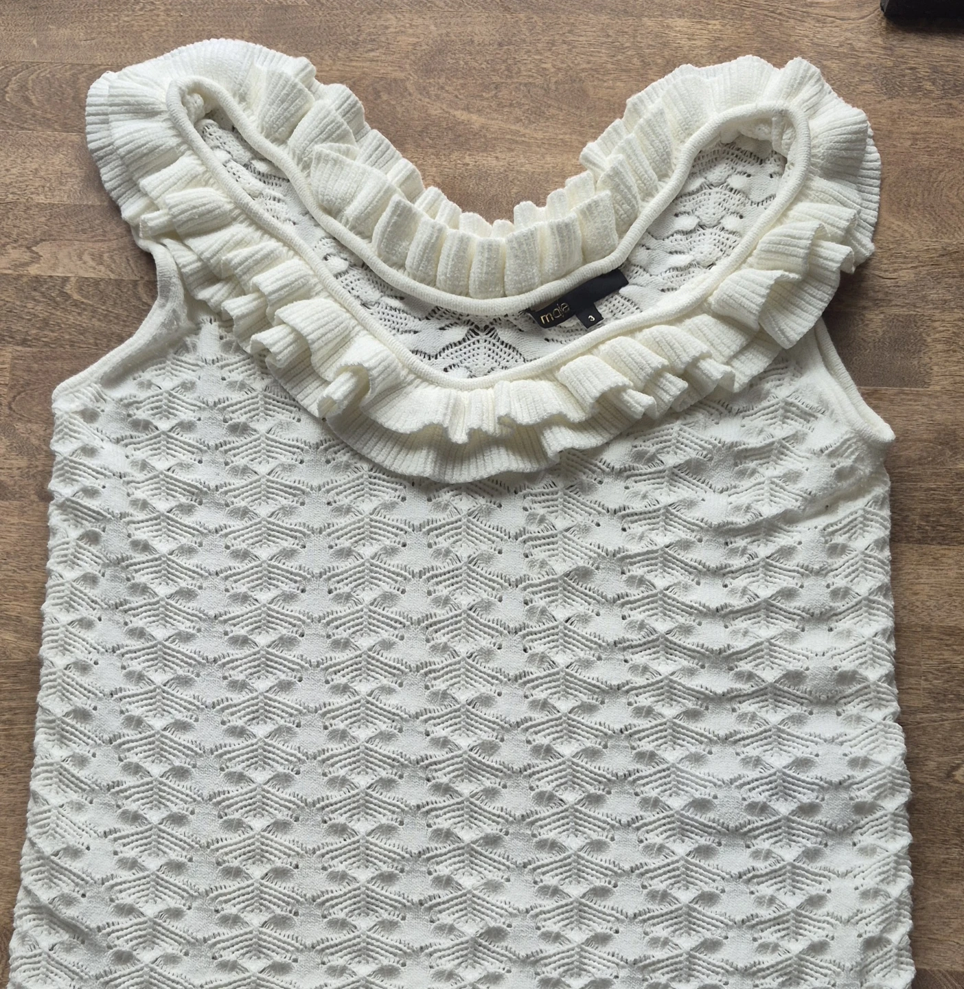 Maje "Moty" Tank Top - Cream - photo 3