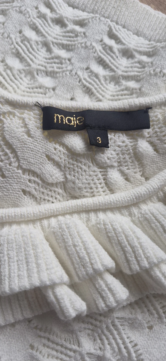 Maje "Moty" Tank Top - Cream - photo 4