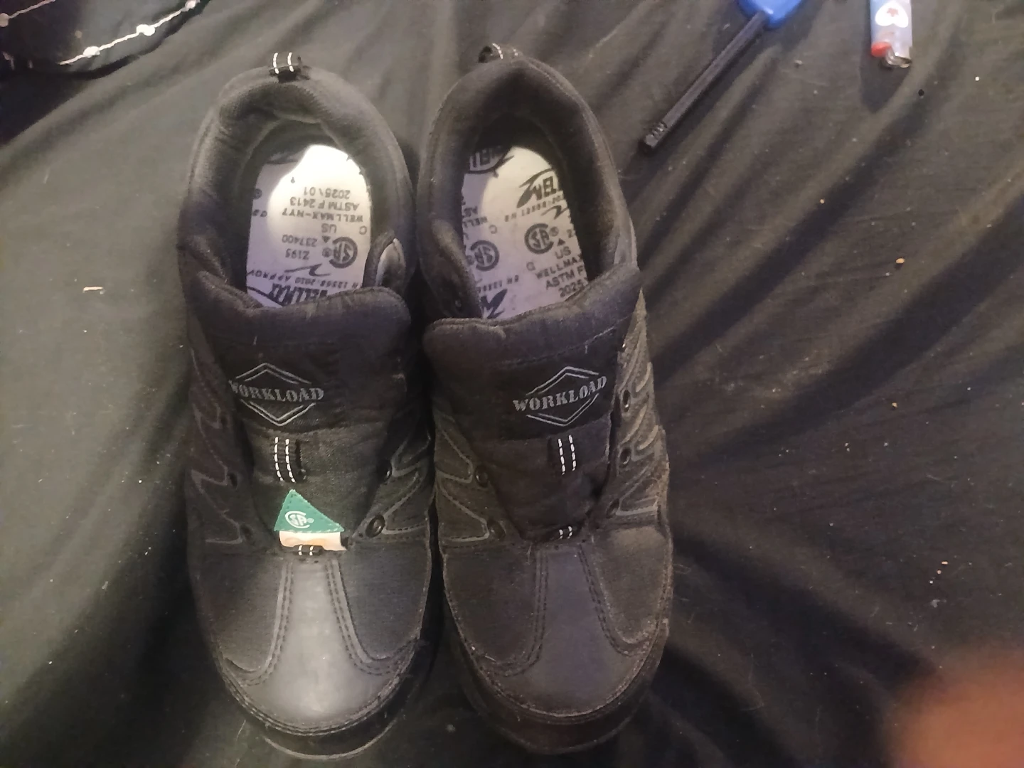 size 10workload steel toed work shoes